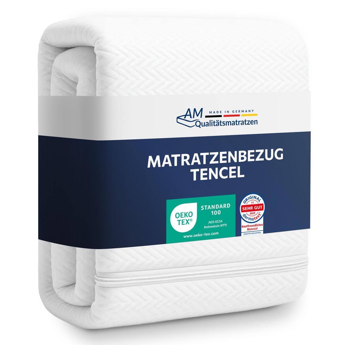 MATRATZENBEZUG Tencel 100/200cm für 14cm Kernhöhe - Weiß, Textil (100/200cm) - AM Qualitätsmatratzen