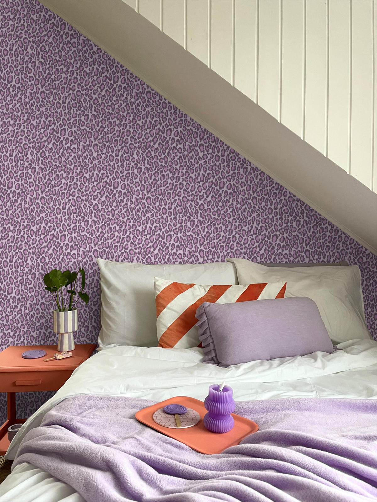 TAPETE Leopardenmuster 53 cm x 10.05 m - Lila, Papier (53/0.1cm) - ESTAhome