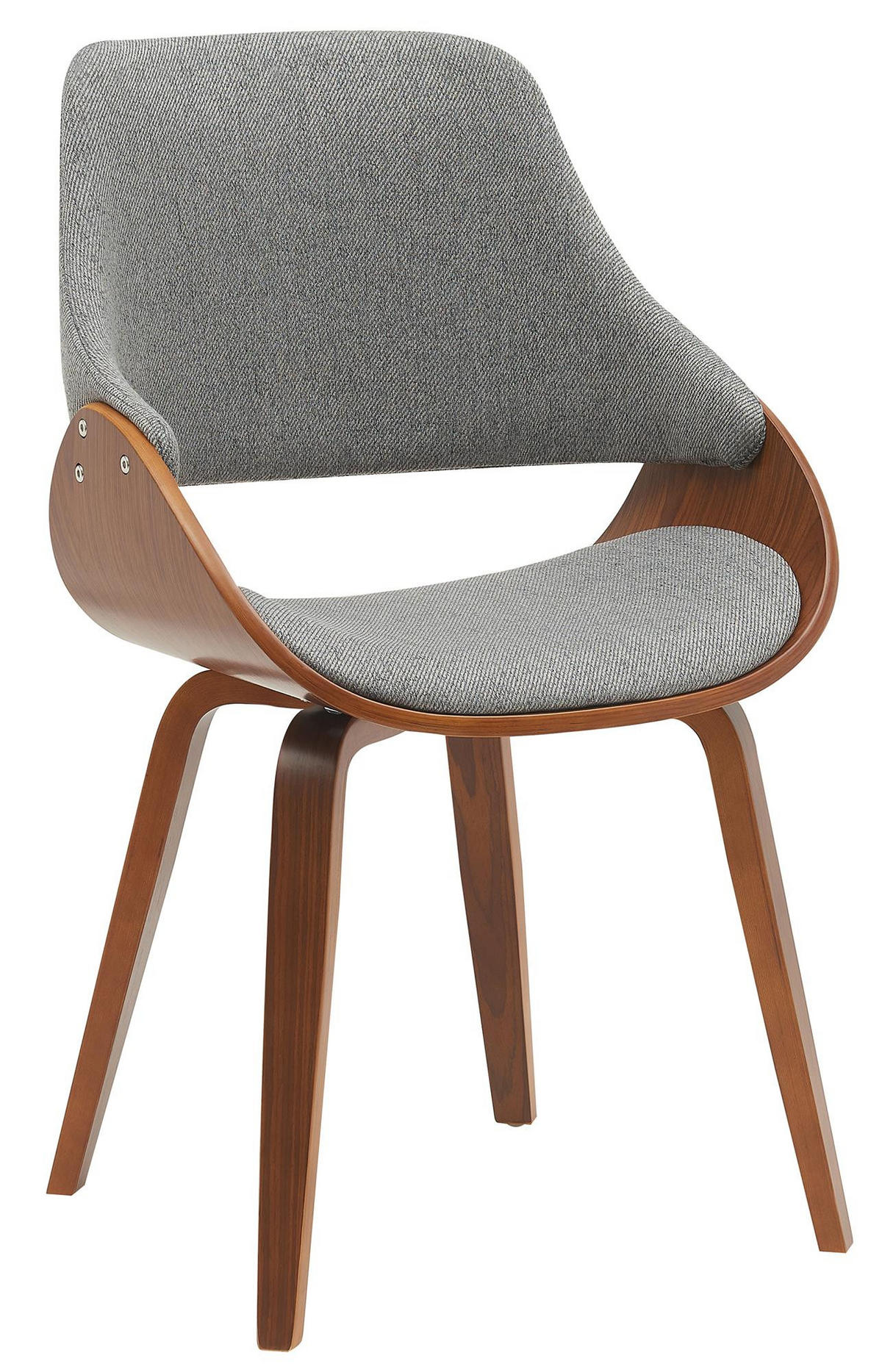 ESSZIMMERSTUHL Stoff walnuss/dunkelgrau - Dunkelgrau/Walnussfarben, Holz/Textil (52/86/54cm) - CLP