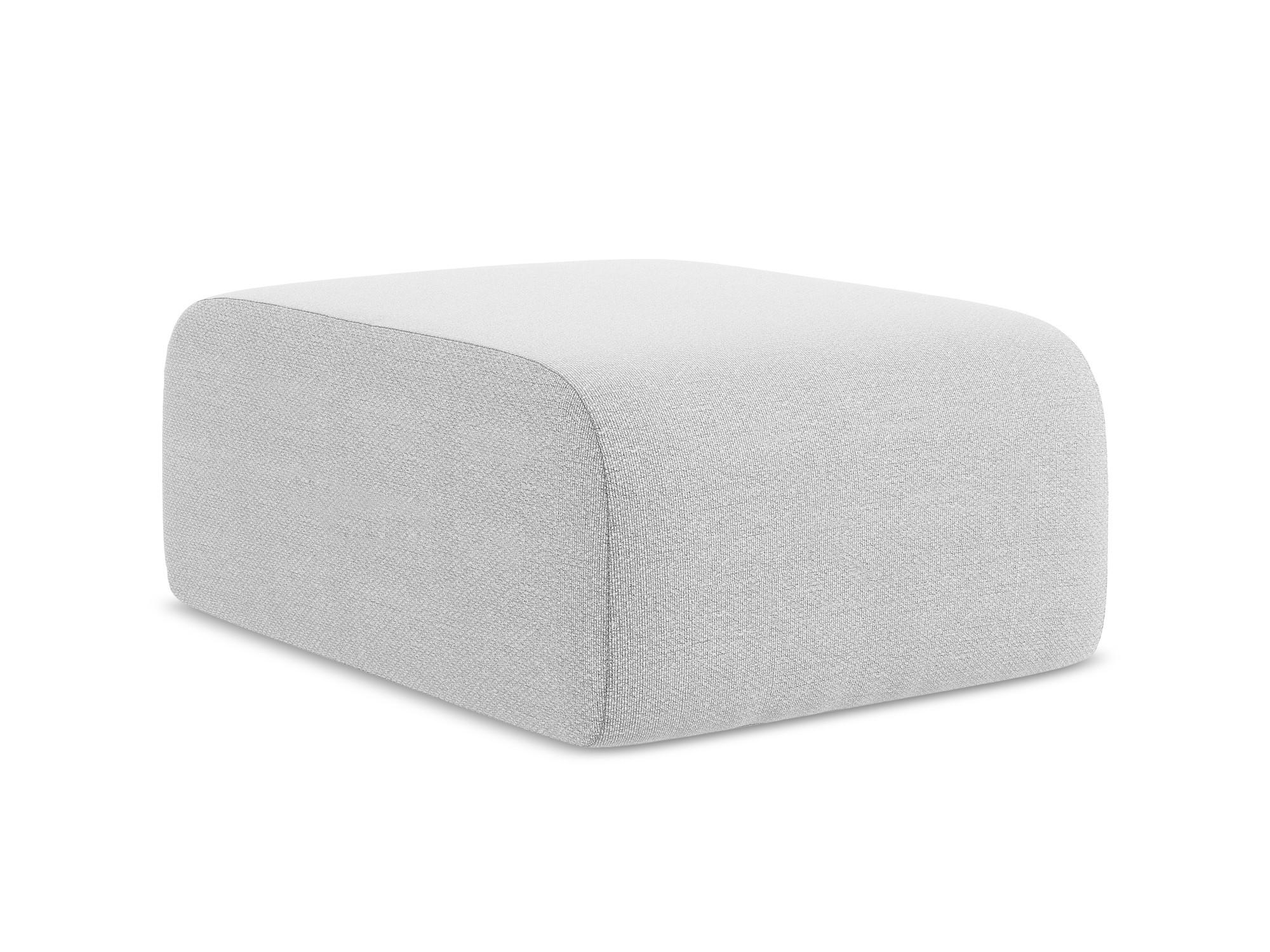 POUF Bouclé Stoff Grau - Silberfarben/Schwarz, Holzwerkstoff/Kunststoff (72/42/94cm) - Makamii