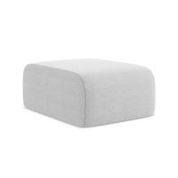 POUF Bouclé Stoff Grau - Silberfarben/Schwarz, Holzwerkstoff/Kunststoff (72/42/94cm) - Makamii
