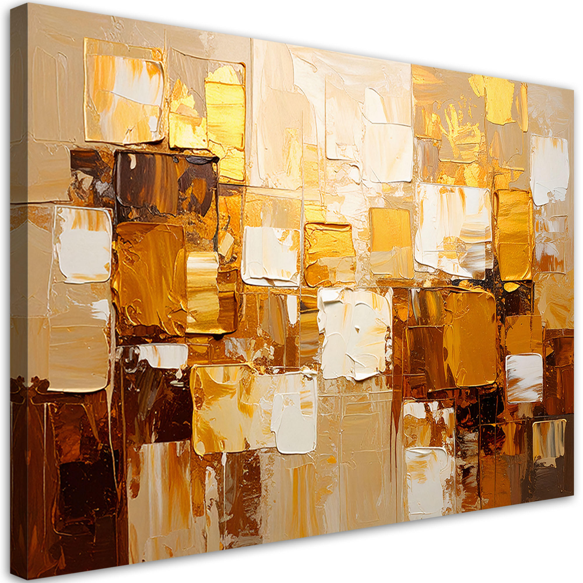 Feeby Leinwandbild Gold 90x60 cm