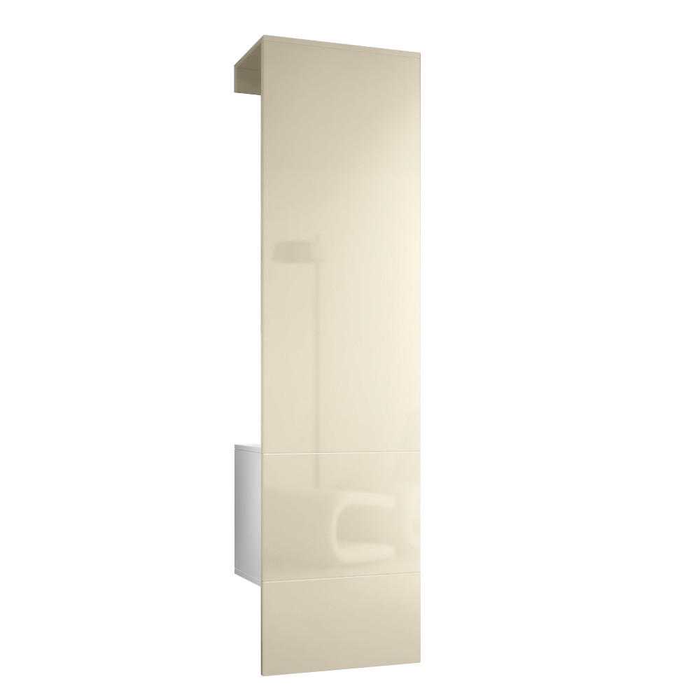 GARDEROBE Carlton Paneel in Creme Hochglanz - Creme, Holzwerkstoff (52/193/35cm) - Vladon