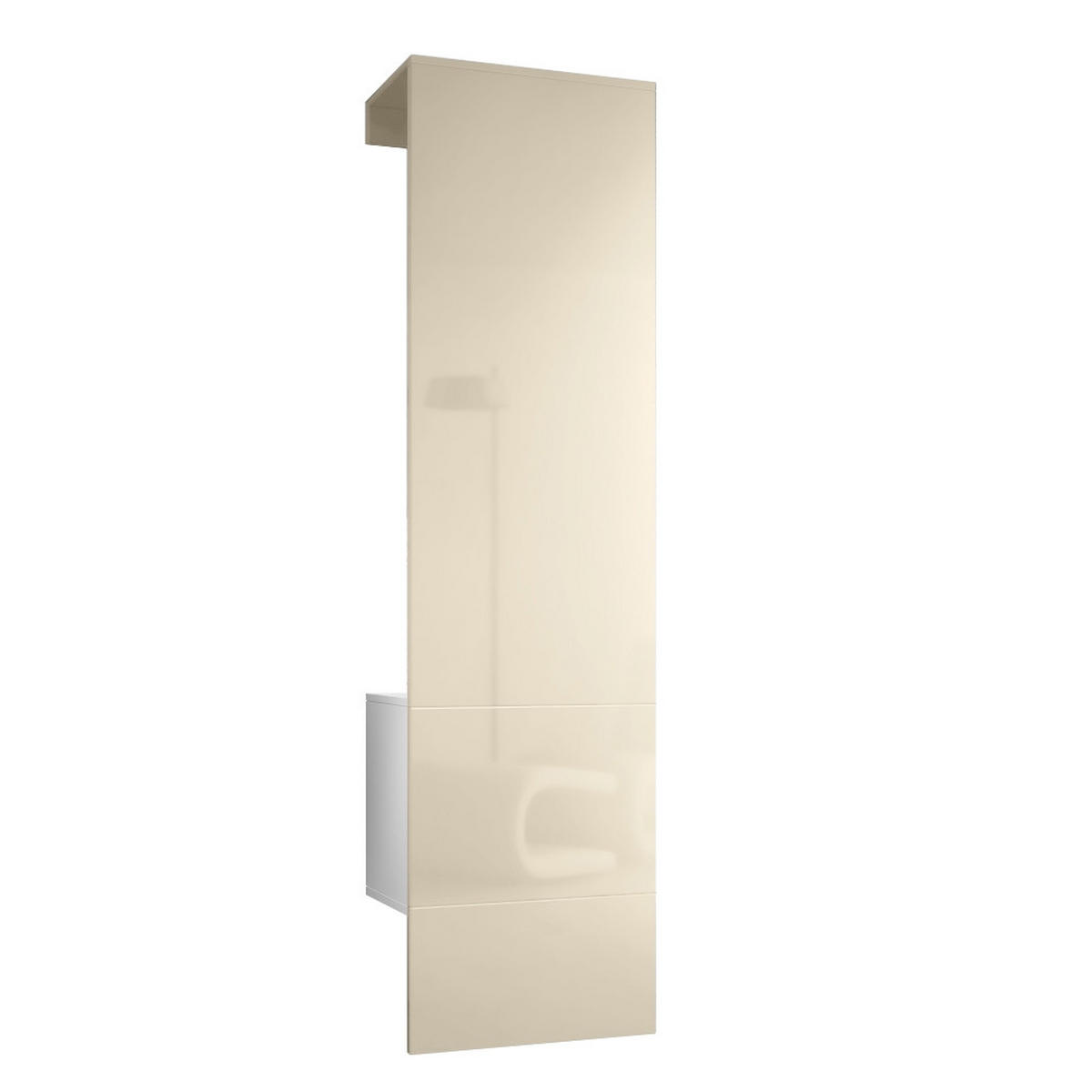 GARDEROBE Carlton Paneel in Creme Hochglanz - Creme, Holzwerkstoff (52/193/35cm) - Vladon
