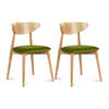 ESSZIMMERSTÜHLE RABI (2er-Set), oliv / Eiche hell - Eichefarben/Olivgrün, Holz/Buchenholz (47/79/45cm) - KONSIMO®