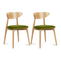 ESSZIMMERSTÜHLE RABI (2er-Set), oliv / Eiche hell - Eichefarben/Olivgrün, Holz/Buchenholz (47/79/45cm) - KONSIMO®