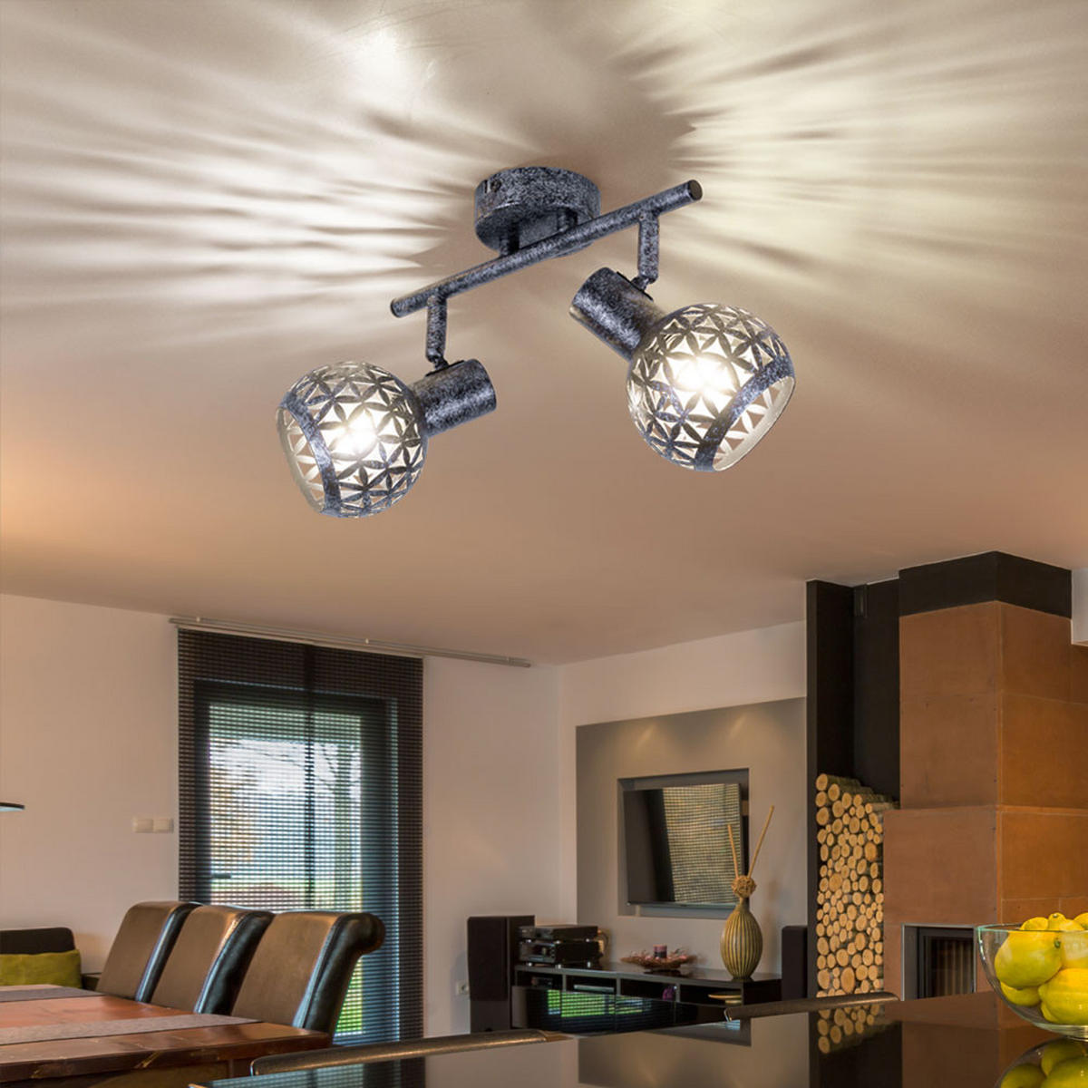 DECKENLEUCHTE Metall Grau Bewegliche Spots - Grau, Metall (40/10/16.2cm)