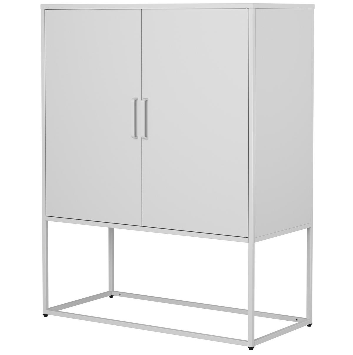 SIDEBOARD 40/85/109 cm weiß aus Stahl mit Magnettüren und Kippsicherung - Weiß, Metall (85/109/40cm) - OKWISH