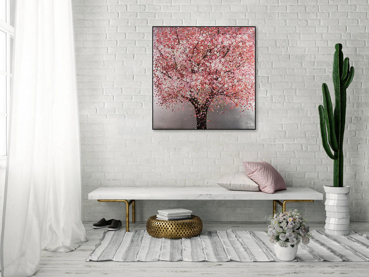 ÖLGEMÄLDE 80/80 cm - Pink, Holz/Textil (1.42/80cm) - KUNSTLOFT