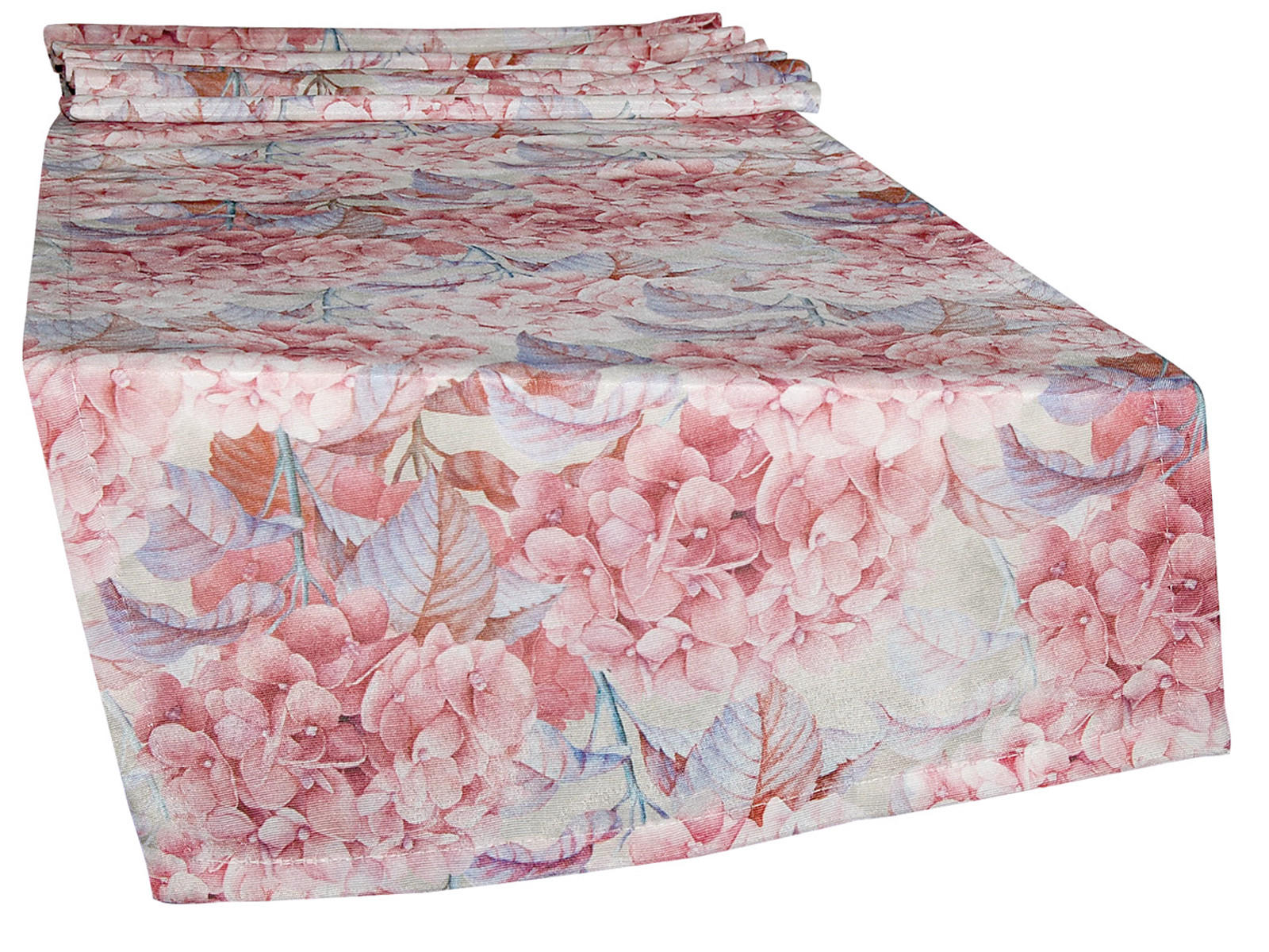 XL-TISCHLÄUFER Hortensie flieder-mauve Mischgewebe 220/40 cm - Flieder/Mauve, Textil (40/220cm) - beties Heimtextil