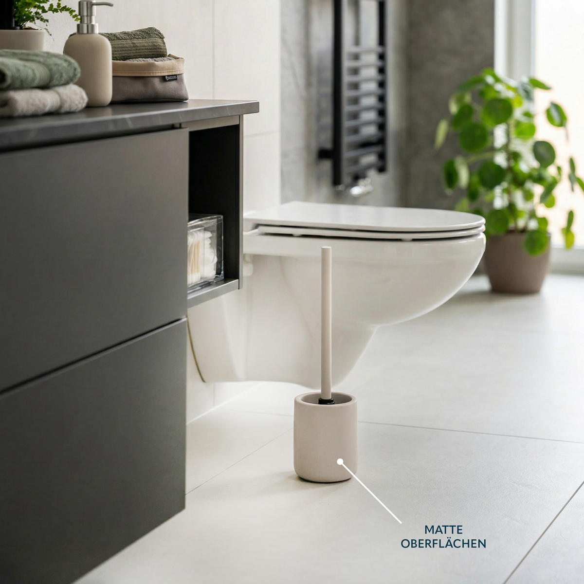 WC-GARNITUR CERANO, Keramik, beige - Beige, Keramik (10.5/39.5/10.5cm) - eluno