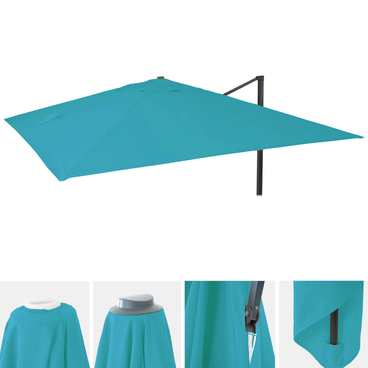 ERSATZ-BEZUG FÜR SCHIRM Türkis - Türkis, Textil (295/395cm) - MCW