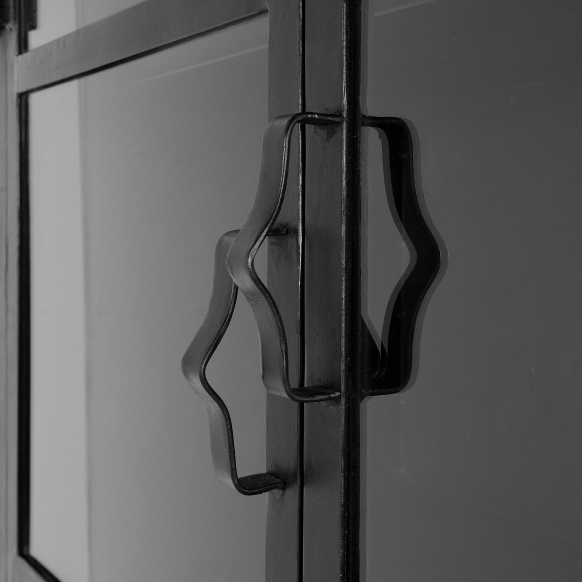 VITRINE aus Metall 100x43x180cm, schwarz - Schwarz, Metall (100/180/43cm) - Giga Meubel