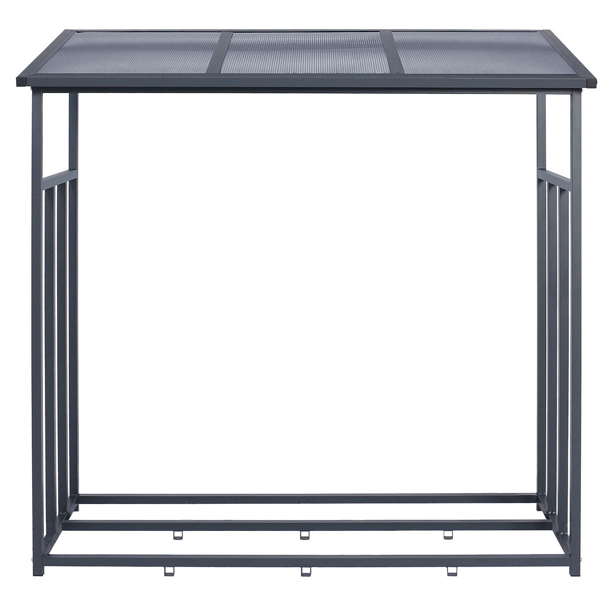 KAMINHOLZREGAL - Anthrazit, Metall (70.5/145/145.3cm) - ML-DESIGN