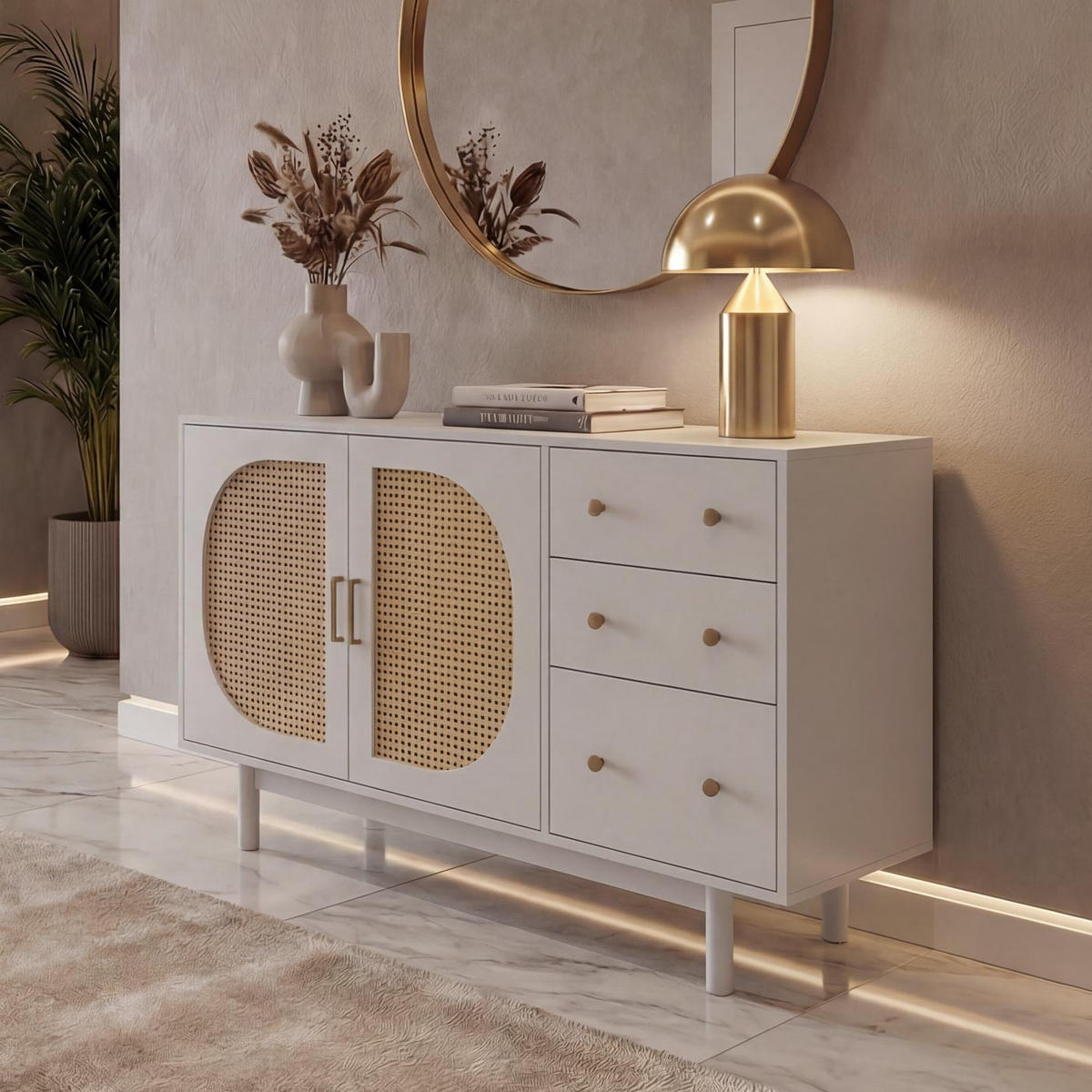 SIDEBOARD Weiß - Weiß, Holz (120/80/40cm) - MCW