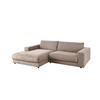 ECKSOFA MADELINE Taupe Cord - Taupe/Schwarz, Kunststoff/Textil (270/190cm) - KAWOLA