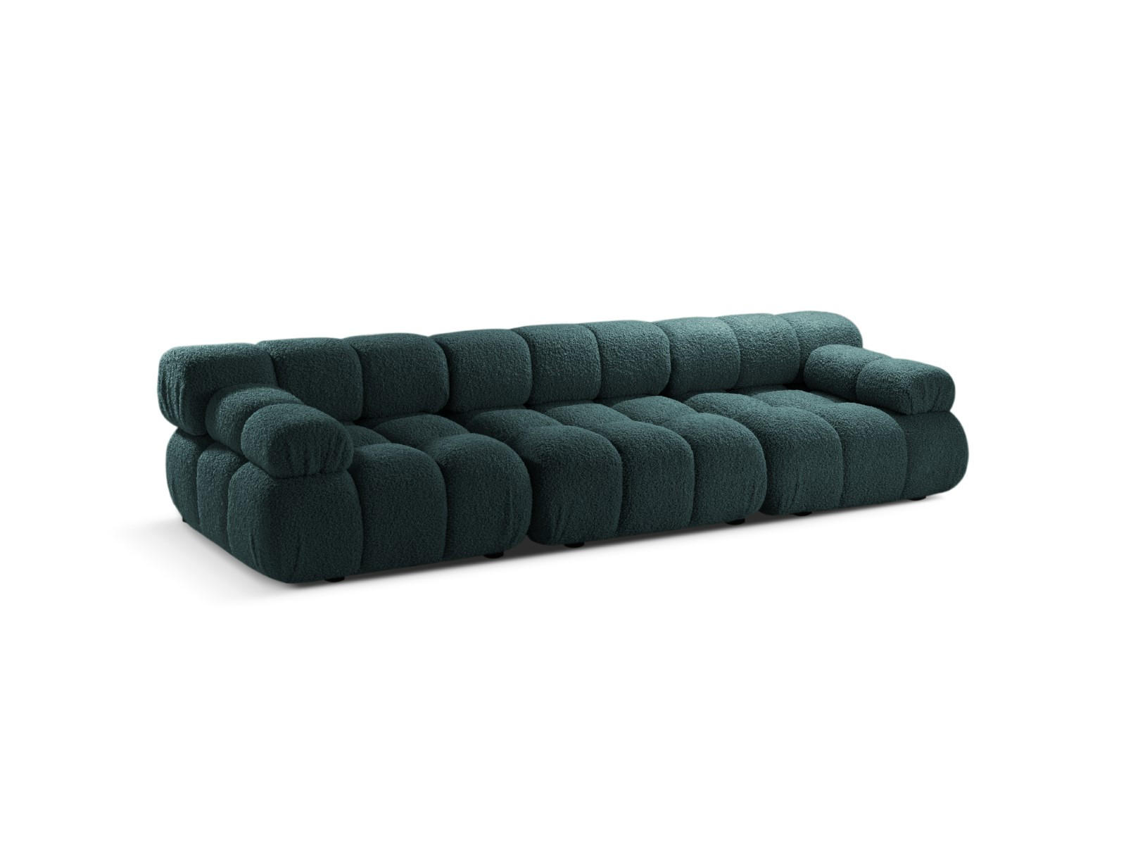 SOFA modular Bellis aus Boucle petrol 3 Sitzplätze - Petrol, Textil (94/70/282cm) - Micadoni