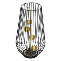 TEELICHTHALTER Metall Gold Detail 45 cm - Schwarz, Metall (20/35cm) - Atmosphera Createur d´interieur