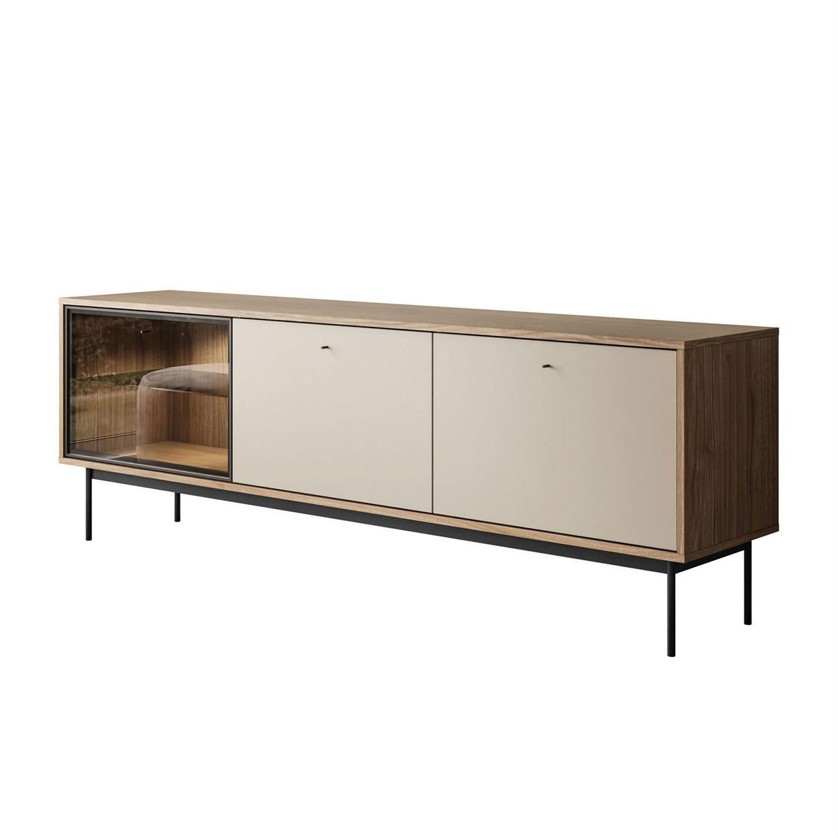 TV-SCHRANK ISA mit LED-Beleuchtung - Eichefarben, Holzwerkstoff (185/63/40cm) - Lookway