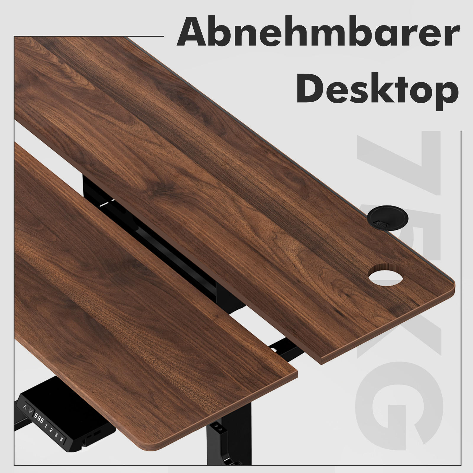 SCHREIBTISCH höhenverstellbar 70 - 120 cm - Schwarz/Braun, Holz/Metall (120/60/69cm) - HOMAVO