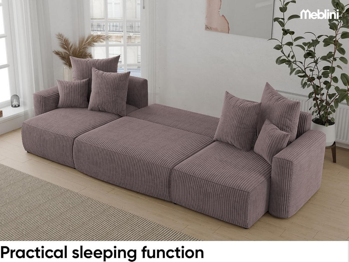 ECKSOFA DAVE U - Schwarz/Braun, Holzwerkstoff (312/142cm) - Meblini
