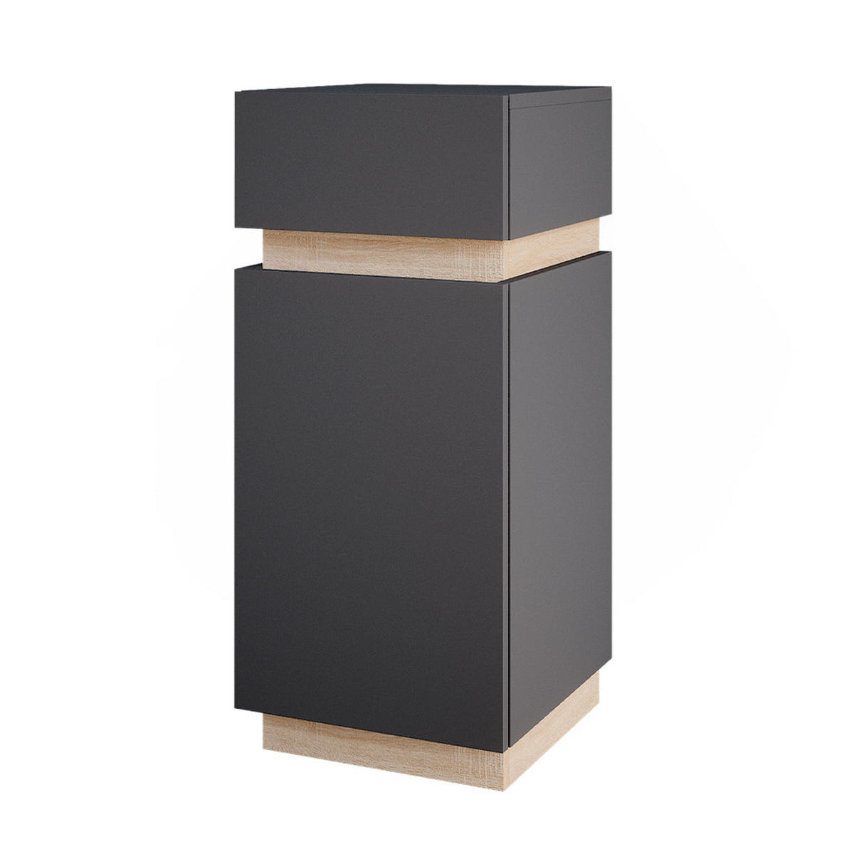 MIDISCHRANK Gloria Anthrazit 33 x 75.5 cm mit Tür und Schublade - Anthrazit, Holzwerkstoff (33/75.5/35cm) - Vicco