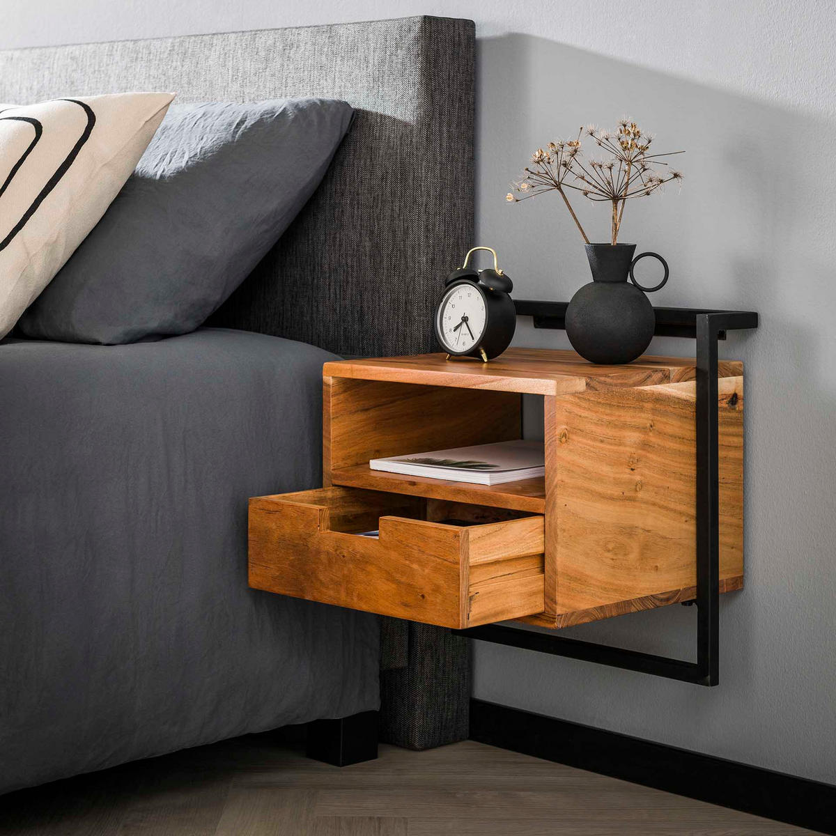 NACHTTISCH Air Solid Braun 44/35/45 cm - Braun, Holz (35/45/44cm) - Hoyz Collection