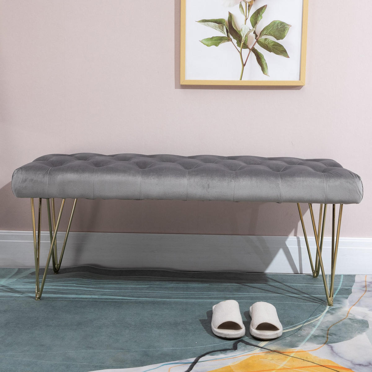 SITZBANK Teruel Norte Grau 116/44.5/49 cm - Grau, Textil/Metall (116/49/44.5cm) - Jamb