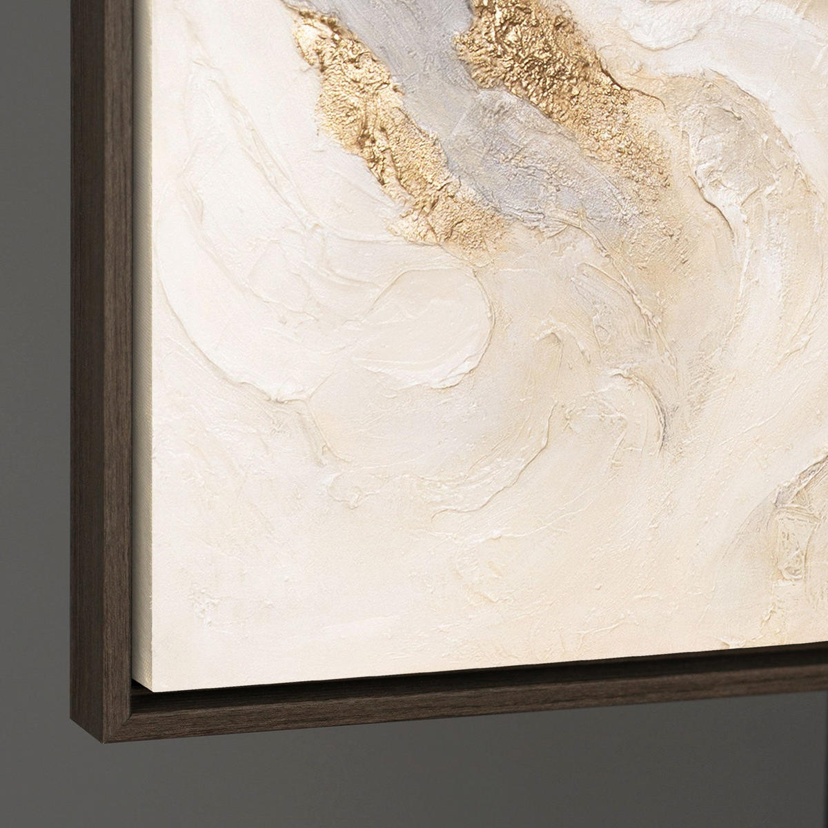 GEMÄLDE Strahlende Ströme Schattenfugenrahmen Grau 120x80 cm - Grau, Holz (120/80cm) - YS-art gallery