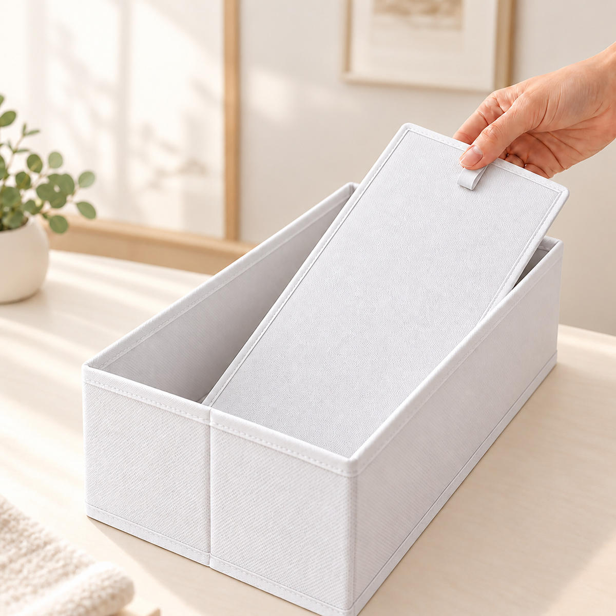 ORGANIZÉR Bílý 8dílná-sada - bílá, textil/papír (17/11/40cm) - Relaxdays