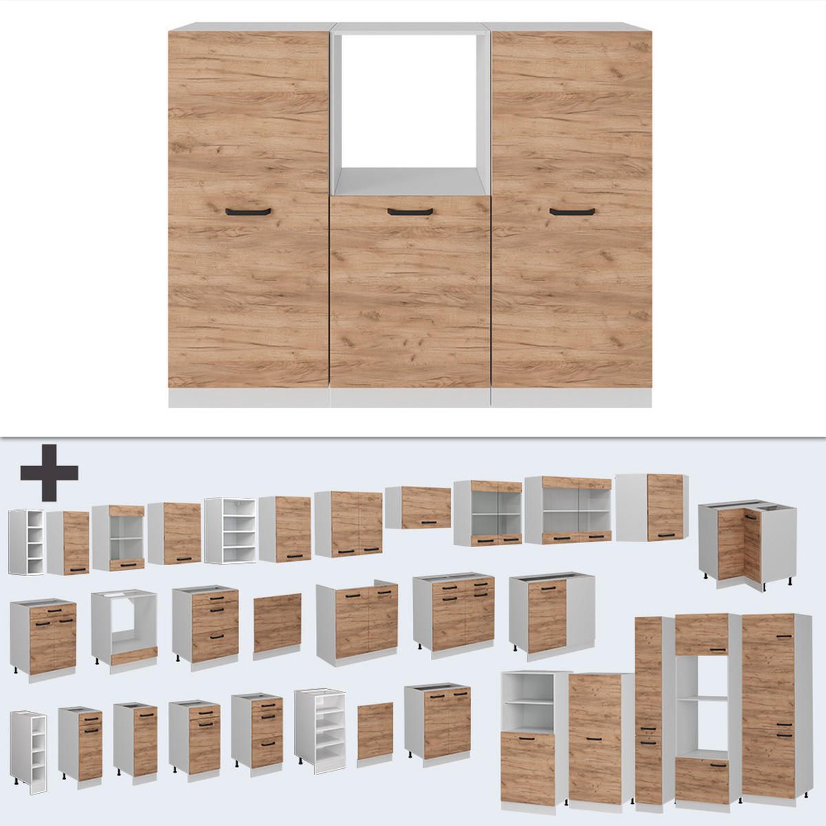 Honigeiche/Weiß, Holzwerkstoff (180/81.6/46cm) - Vicco