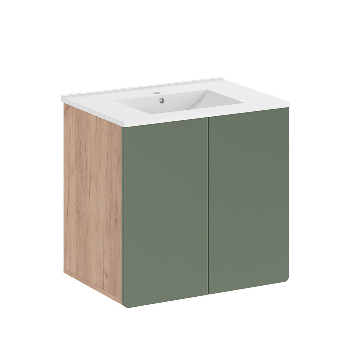 KOUPELNOVÝ NÁBYTEK Izan Dub Goldkraft/zelená - zelená barva/barva dubu, kompozitní dřevo (61.8/57.8/44.8cm) - Vicco