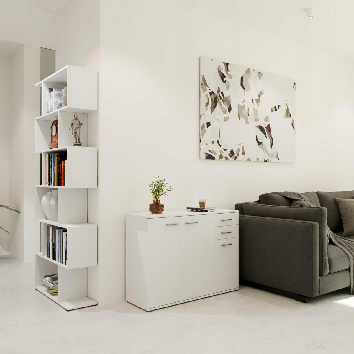 KOMMODE CR3-KD3 Weiß 103,4/34/73,5 cm - Weiß, Holzwerkstoff (103.4/73.5/34cm)