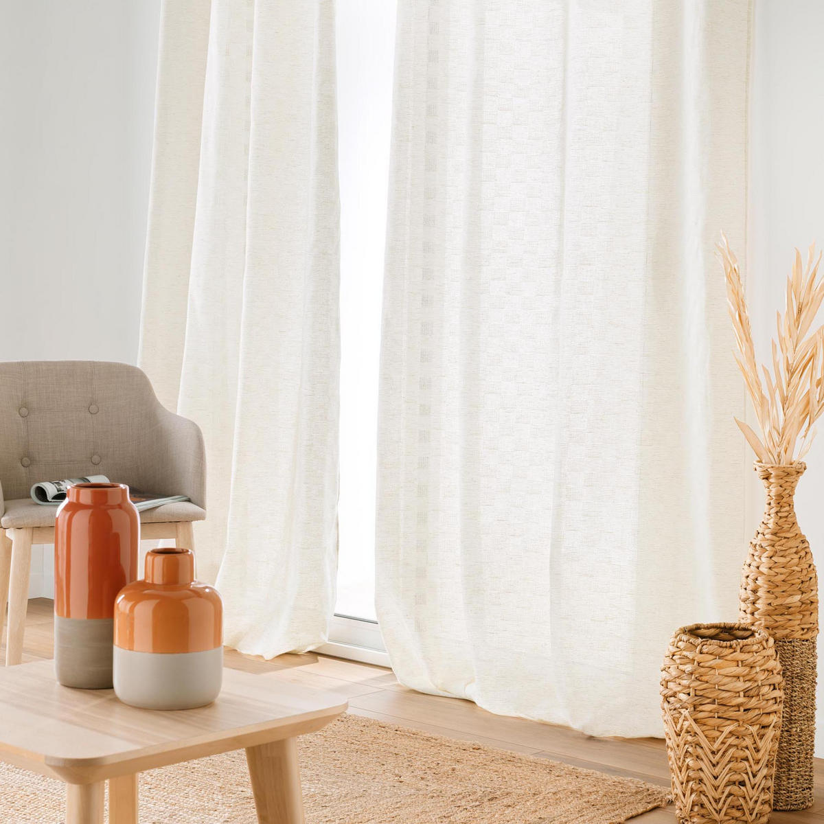 FENSTERVORHANG Leinenoptik Logan 140/260 cm - Beige, Textil (260/140cm) - Douceur d´intérieur