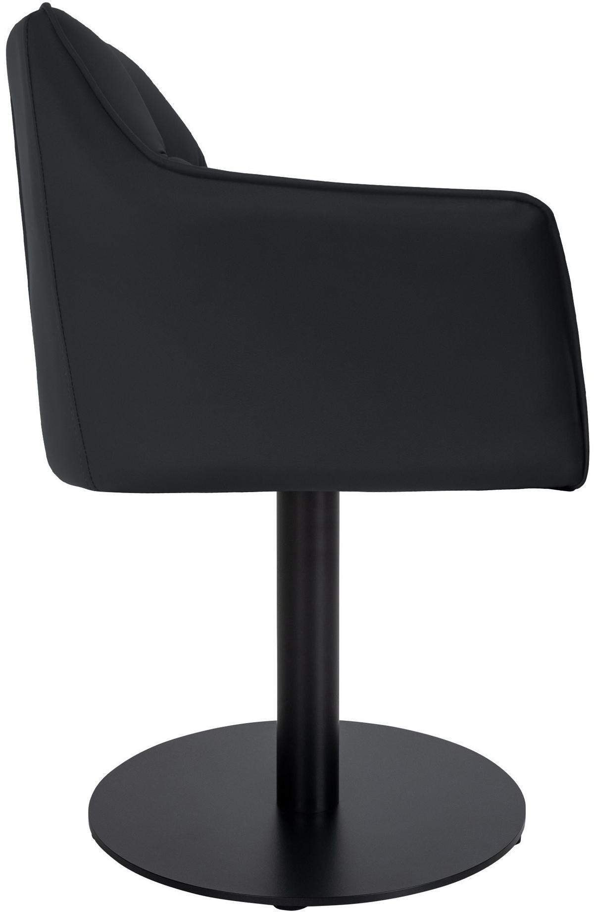 SESSEL Lederlook schwarz - Schwarz, Textil/Metall (64/75/48cm) - CLP