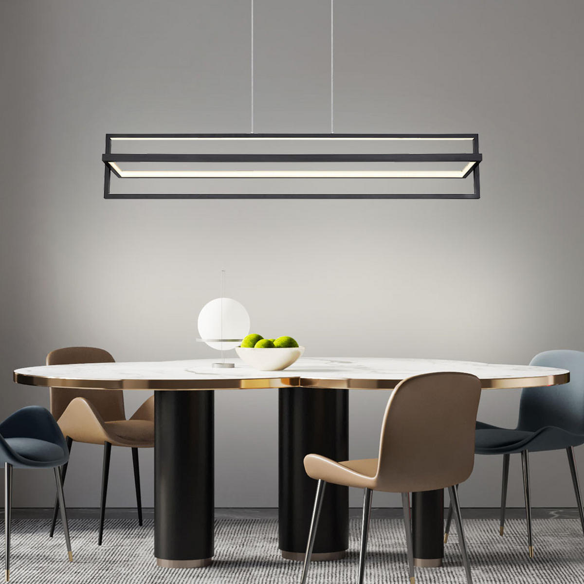 LED HÄNGELEUCHTE Flips Schwarz - Schwarz, Metall (102/18/120cm) - Globo Lighting