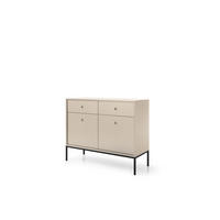 KOMMODE - kommode Melody II 2D2S Beige + Schwarz - Beige/Schwarz, Holzwerkstoff (104/83/39cm) - Möblo