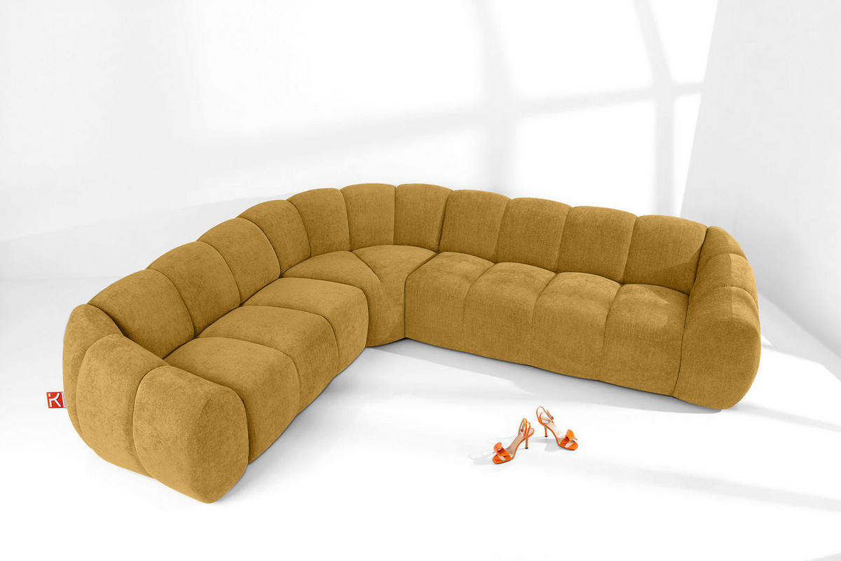 ECKSOFA LINKS FLAVA, Honigfarben - Honig, Holz/Holzwerkstoff (310/270cm) - KONSIMO®