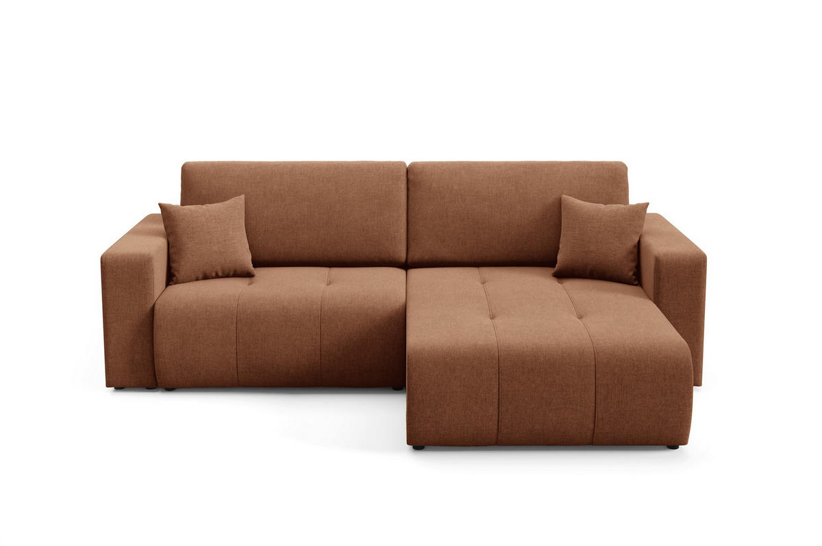 ECKSOFA Augusto - Kupferfarben, Holzwerkstoff/Textil (244/149cm) - Fun Möbel