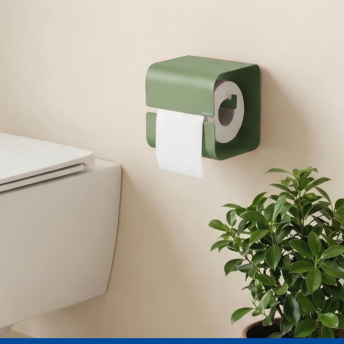 TOILETTENPAPIERHALTER Lizan 13,7/14/14,5 cm - Grün, Metall (14/14.5/13.7cm) - Wenko