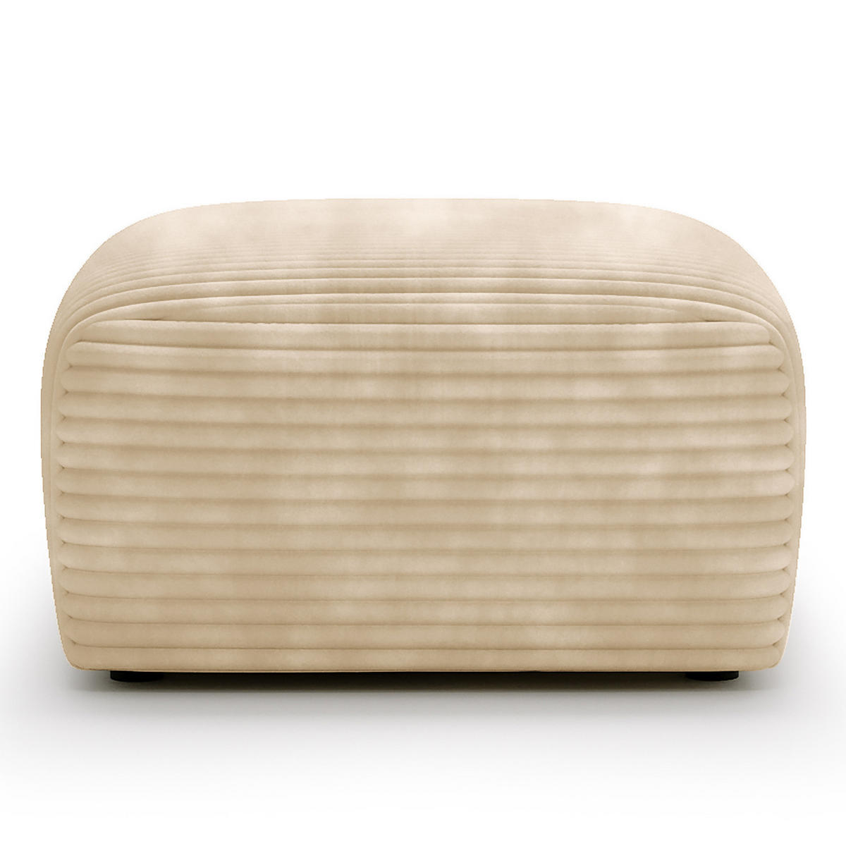 POLSTERHOCKER - Cord - Beige/Schwarz, Kunststoff/Textil (110/40/72cm) - home24