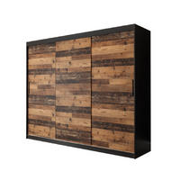 SCHWEBETÜRENSCHRANK 200/250/62 3-türig - Eichefarben/Schwarz, Holz/Kunststoff (250/200/62cm) - MÖBEL KRYSPOL
