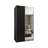 SCHWEBETÜRENSCHRANK 245,5/140/64 2-türig - Silberfarben/Schwarz, Holz/Metall (140/245/64cm) - Abiks Möbel