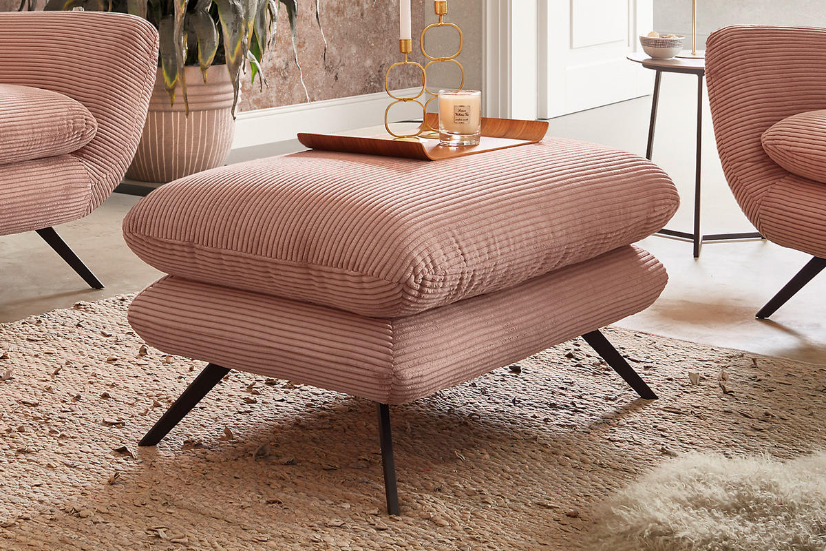 SITZGRUPPE CHARME Rosé - Rosa, Textil (175/94/95cm) - KAWOLA