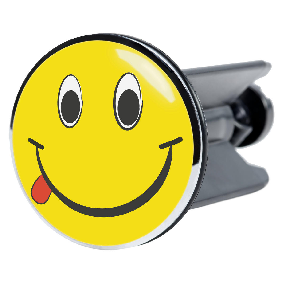 WASCHBECKENSTÖPSEL Smiley - Gelb, Kunststoff/Metall (4/7/7cm) - Sanilo