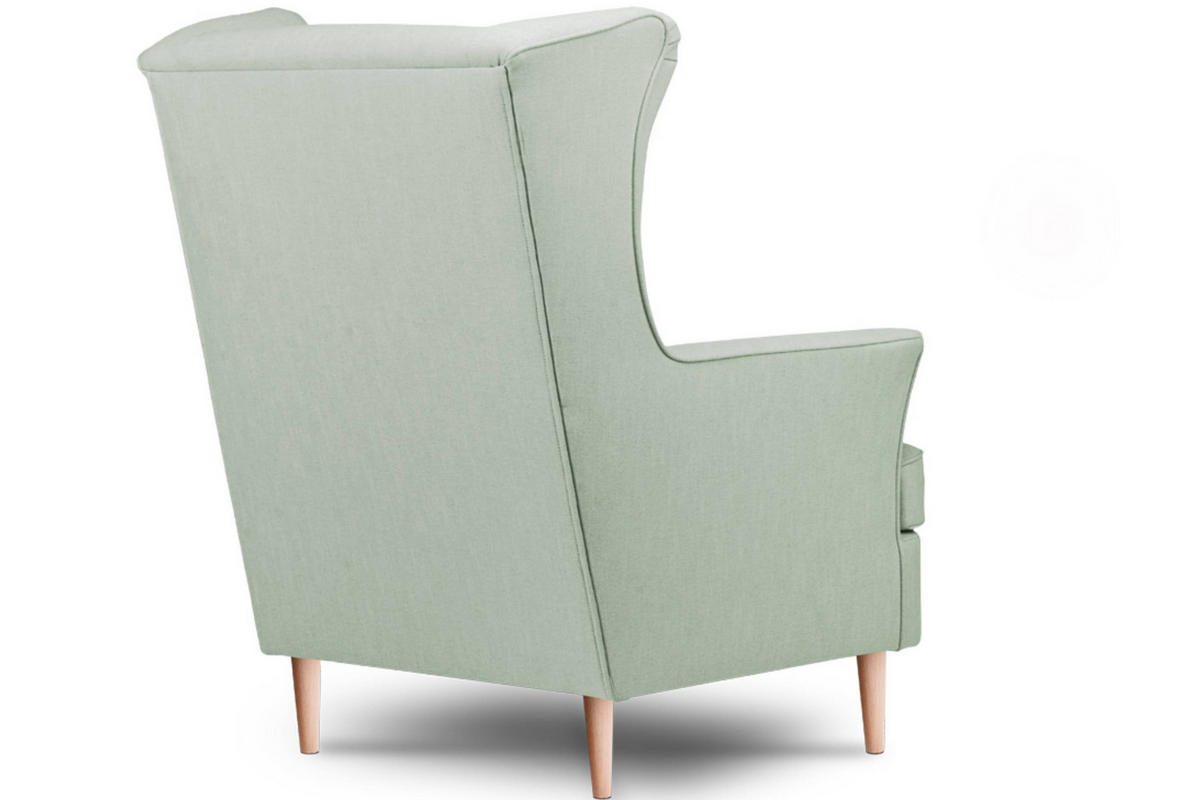 OHRENSESSEL STRALIS mit Hocker und inklusive dekorativem Kissen, mintfarben - Grün, Textil (82/108/80cm) - KONSIMO®
