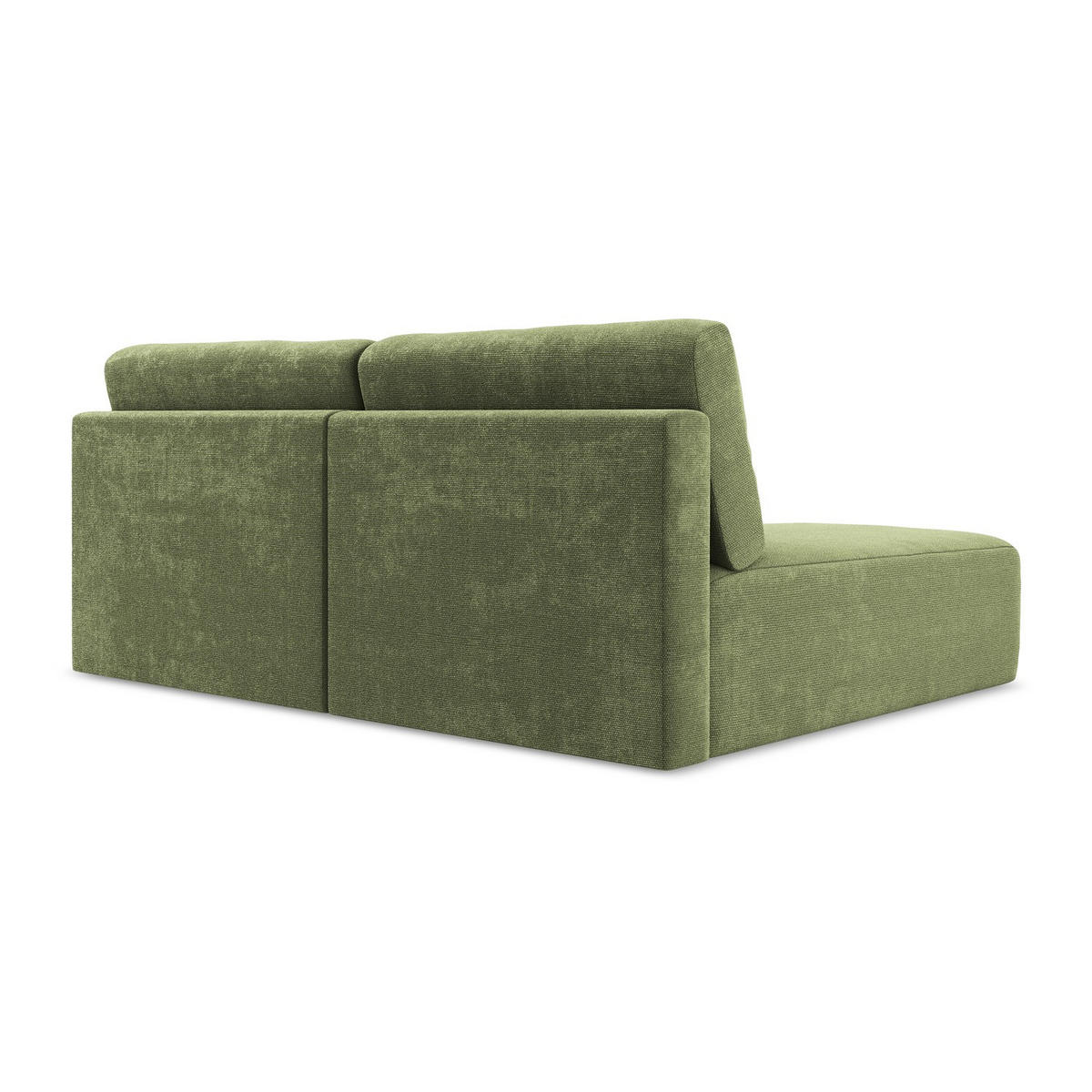 ECKSOFA mit Schlaffunktion links Chenille Stoff Grün - Schwarz/Grau, Kunststoff/Textil (149/210cm) - LaMiaSofa
