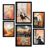 POSTER Set Mit 6 Faszinierende Frau A3 & A4 Schwarzer Rahmen - Schwarz, Papier (29/3cm) - Nacnic