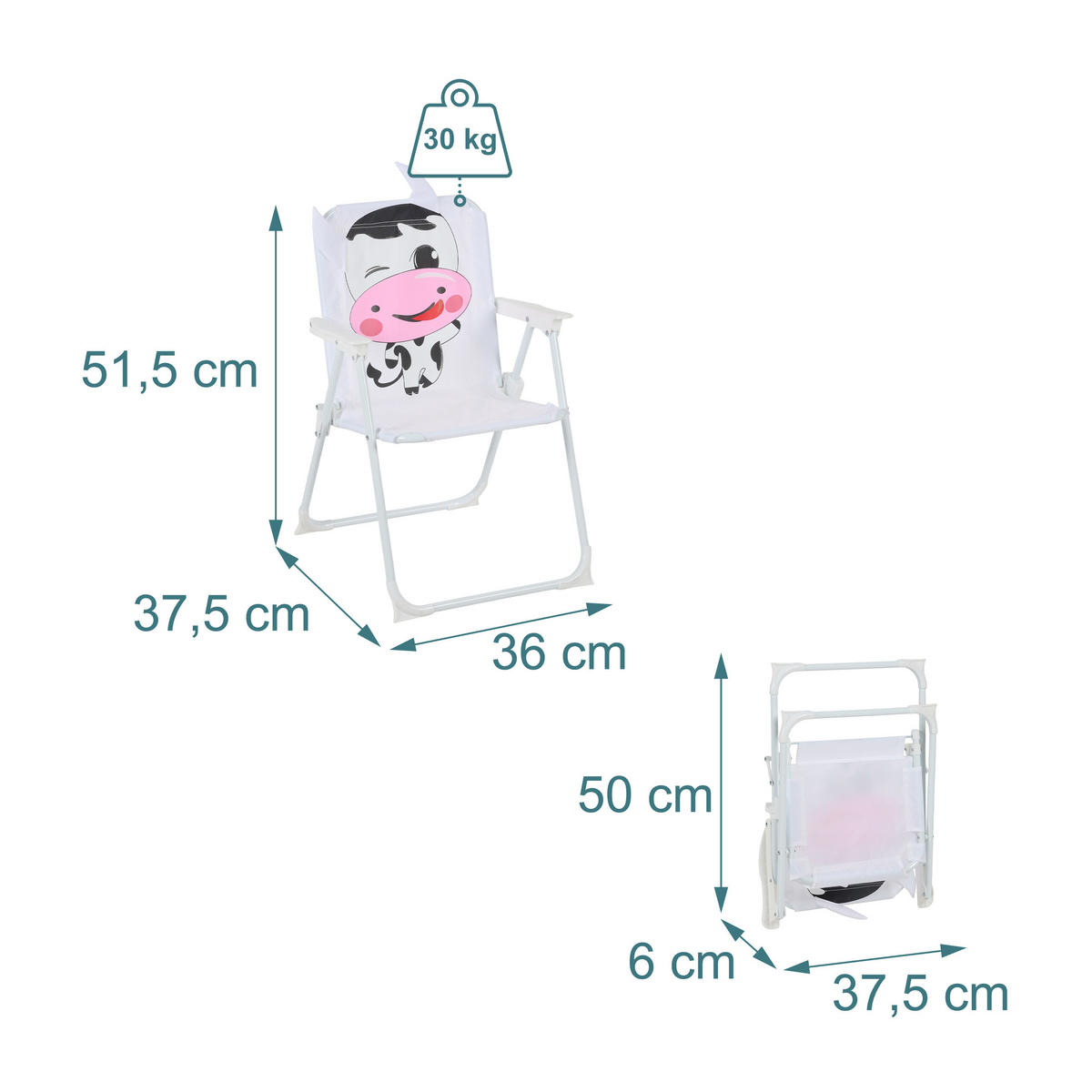 OTROŠKI klopčni stol - bela, kovina/tekstil (36/51.5/37.5cm) - Relaxdays