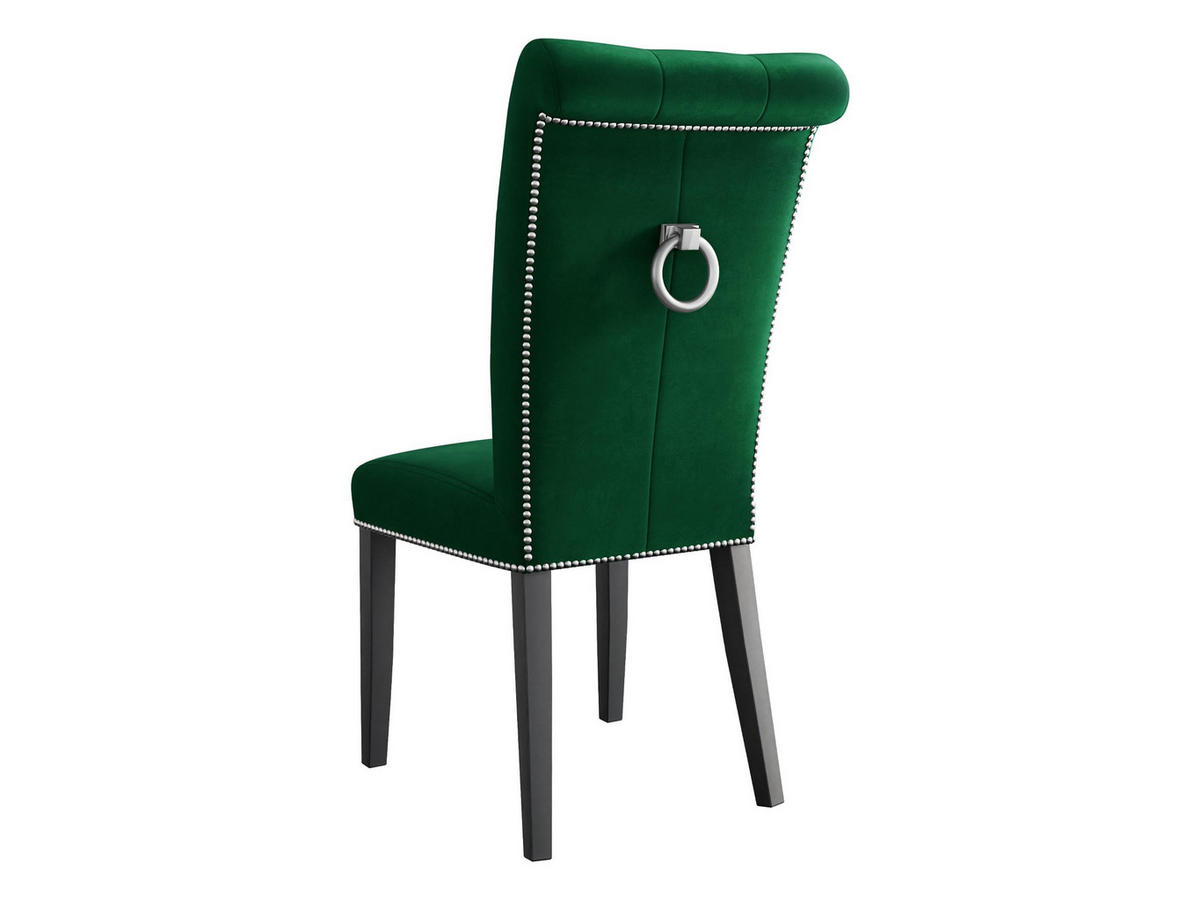 POLSTERSTUHL Christina, Holzfarbe: Schwarz - Schwarz/Grün, Holz/Textil (47/103/68cm) - MIRJAN24